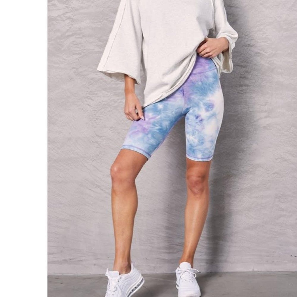 Tie-Dye Blue and Purple Women's Shorts
